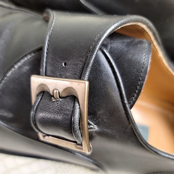 Very Rare New Never Used Hand Made Italian Black Leather Dress Monk Strap - Picture 4 of 14